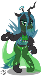 Size: 3036x5322 | Tagged: safe, artist:mlp-scribbles, character:queen chrysalis, species:pony, belly dancer, bipedal, clothing, female, see-through, show accurate, solo