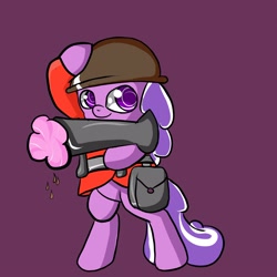 Size: 3000x3000 | Tagged: safe, artist:nimitea, artist:screwballthepirate, character:screwball, species:pony, bipedal, female, nanners, soldier, solo, team fortress 2