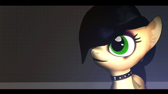 Size: 640x360 | Tagged: safe, artist:midnightmint-1, oc, oc only, oc:palette, 3d, animated, animation test, collar, cute, hair over one eye, solo, source filmmaker