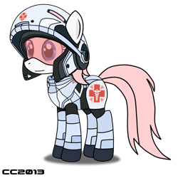 Size: 1024x1024 | Tagged: safe, artist:christiancerda, character:nurse redheart, armor, crossover, female, hmd, ponified, simple background, solo, starcraft, transparent background, vector, video game
