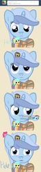 Size: 700x2900 | Tagged: safe, artist:captainbritish, character:doctor whooves, character:minuette, character:pinkie pie, character:rainbow dash, character:sunshower raindrops, character:time turner, chubbie, blob, clothing, colgate answers, doctor who, fourth doctor, fourth doctor's scarf, scarf, tumblr