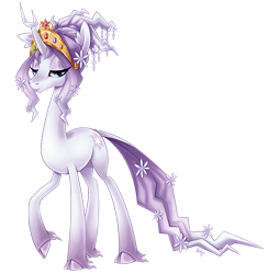 Size: 1021x1046 | Tagged: safe, artist:heilos, character:tree of harmony, oc, oc only, oc:harmony (heilos), species:classical unicorn, episode:princess twilight sparkle, g4, my little pony: friendship is magic, big crown thingy, cloven hooves, elements of harmony, leonine tail, ponified, solo, tree of harmony
