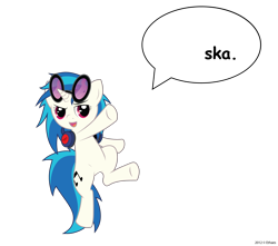 Size: 3500x3100 | Tagged: safe, artist:ethaes, character:dj pon-3, character:vinyl scratch, comic sans, female, ska, solo, text