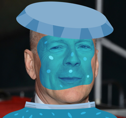 Size: 1011x945 | Tagged: safe, artist:pixelsofsin, character:hugh jelly, species:human, bruce willis, irl, irl human, jam, jelly, photo