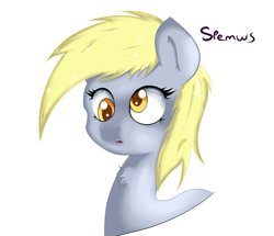 Size: 1707x1469 | Tagged: safe, artist:spenws, character:derpy hooves, species:pegasus, species:pony, chest fluff, female, mare, portrait, solo