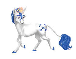 Size: 900x708 | Tagged: safe, artist:ackryllis, character:majesty, species:classical unicorn, g1, female, leonine tail, solo