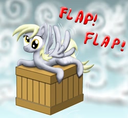 Size: 766x707 | Tagged: safe, artist:cgeta, character:derpy hooves, species:pegasus, species:pony, box, crate, female, mare, solo