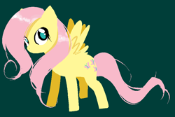 Size: 800x533 | Tagged: safe, artist:tearzah, character:fluttershy, species:pegasus, species:pony, female, green background, simple background, solo