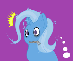 Size: 911x759 | Tagged: safe, artist:thepiplup, character:trixie, species:pony, species:unicorn, female, mare, solo, traveling-trixie, tumblr, zipper, zippermouth