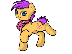 Size: 2000x1500 | Tagged: safe, artist:nimitea, artist:screwballthepirate, oc, oc only, bandana, looking at you, raised hoof, raised leg, smiling, solo, standing