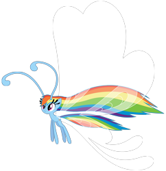 Size: 5800x6000 | Tagged: safe, artist:midnight--blitz, character:rainbow dash, species:breezies, episode:it ain't easy being breezies, g4, my little pony: friendship is magic, .ai available, absurd resolution, antennae, breeziefied, female, insect wings, long hair, long tail, rainbow breez, simple background, small, smiling, solo, species swap, thick eyelashes, transparent background, vector, wings