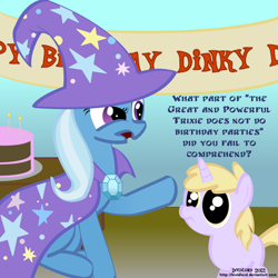 Size: 1000x1000 | Tagged: safe, artist:invidlord, character:dinky hooves, character:trixie