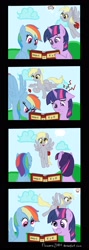 Size: 1100x3100 | Tagged: safe, artist:flowersimh, character:derpy hooves, character:rainbow dash, character:twilight sparkle, species:pegasus, species:pony, book, comic, derp, female, its a sailboat, mare