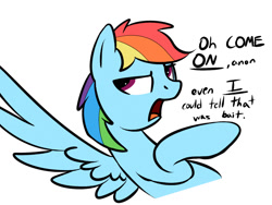 Size: 1304x983 | Tagged: safe, artist:braeburned edits, artist:venezolanbrony, edit, character:rainbow dash, color edit, colored, female, reaction image, solo, this is bait