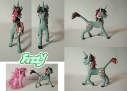 Size: 4890x3508 | Tagged: safe, artist:ackryllis, character:fizzy, character:pinkie pie, species:classical unicorn, g1, irl, leonine tail, photo, sculpture, toy