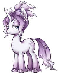 Size: 600x750 | Tagged: safe, artist:heilos, character:tree of harmony, oc, oc only, oc:harmony (heilos), species:classical unicorn, bedroom eyes, cloven hooves, leonine tail, ponified, solo, tree of harmony