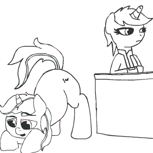 Size: 300x300 | Tagged: safe, artist:teschke, oc, oc only, oc:littlepip, oc:velvet remedy, species:pony, species:unicorn, fallout equestria, animated, black and white, clothing, dat butt, eyes on the prize, fanfic, fanfic art, female, foaming at the mouth, gif, grayscale, hooves, horn, lesbian, lip bite, mare, meme, monochrome, open mouth, pipbuck, simple background, sunglasses, teeth, text, the ass was fat, vault suit, white background
