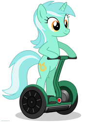 Size: 1600x2000 | Tagged: safe, artist:larsurus, character:lyra heartstrings, species:pony, species:unicorn, bipedal, bipedal leaning, female, human behavior, leaning, segway, simple background, solo, transparent background