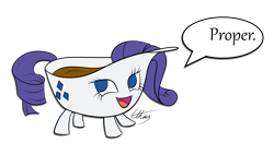Size: 1920x1080 | Tagged: safe, artist:ethaes, character:rarity, :d, bowl, female, gravy, gravy boat, looking at you, open mouth, smiling, solo, voice actor joke, wat