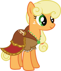 Size: 1024x1190 | Tagged: safe, artist:hourglass-vectors, character:applejack, species:pony, ponyscape, alternate hairstyle, clothing, female, inkscape, journey of the spark, simple background, solo, transparent background, vector