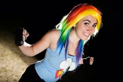 Size: 960x639 | Tagged: safe, artist:magyktrix, character:rainbow dash, species:human, cosplay, irl, irl human, photo, solo