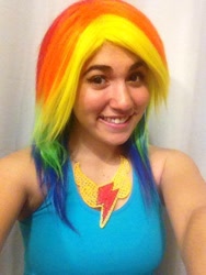 Size: 480x640 | Tagged: safe, artist:magyktrix, character:rainbow dash, species:human, cosplay, irl, irl human, photo, solo