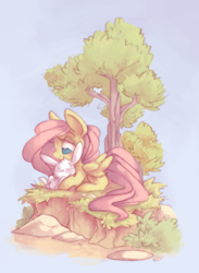 Size: 1122x1535 | Tagged: safe, artist:askpopcorn, character:angel bunny, character:fluttershy, cute