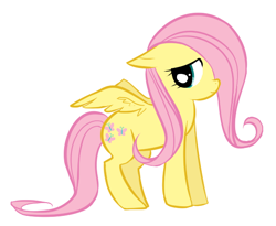 Size: 550x450 | Tagged: safe, artist:tearzah, character:fluttershy, species:pegasus, species:pony, female, filly, filly fluttershy, floppy ears, hair over one eye, looking sideways, simple background, solo, spread wings, standing, white background, wings, younger