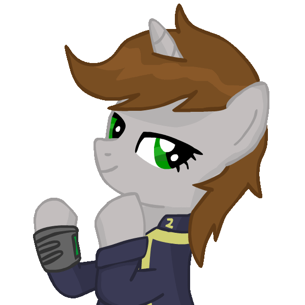Size: 600x600 | Tagged: safe, artist:teschke, oc, oc only, oc:littlepip, species:pony, species:unicorn, fallout equestria, animated, blinking, clapping, clapping ponies, clothing, fanfic, fanfic art, female, gif, hooves, horn, mare, pipbuck, simple background, smiling, solo, transparent background, vault suit
