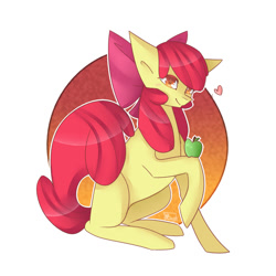 Size: 750x750 | Tagged: safe, artist:sheeppiss, character:apple bloom, apple, female, solo