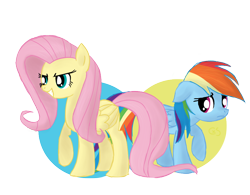 Size: 862x671 | Tagged: safe, artist:xwreathofroses, character:fluttershy, character:rainbow dash, body swap, mood swap, personality swap, role reversal, swap
