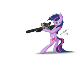Size: 2500x2000 | Tagged: safe, artist:wreky, character:twilight sparkle, gun, high res, parody, rifle, sniper, team fortress 2, twilight sniper, weapon