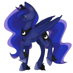 Size: 800x800 | Tagged: safe, artist:sheeppiss, character:princess luna, female, raised hoof, simple background, solo