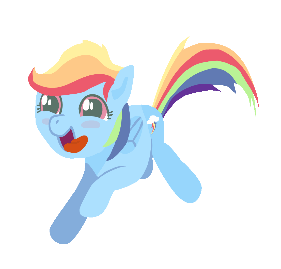 Size: 1106x1060 | Tagged: safe, artist:teschke, character:rainbow dash, species:pegasus, species:pony, animated, behaving like a dog, cute, dashabetes, female, mare, running, simple background, solo, tongue out, transparent background