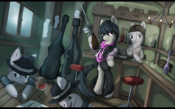 Size: 1920x1200 | Tagged: safe, artist:sceathlet, character:octavia melody, species:pony, bipedal, clothing, female, gun, mafia octavia, solo, tommy gun, weapon