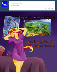 Size: 786x988 | Tagged: safe, artist:sirvictorpenint, character:sunset shimmer, my little pony:equestria girls, bed, clothing, map of equestria, nightgown, slutty sunset shimmer