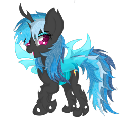 Size: 3100x3000 | Tagged: safe, artist:law44444, character:rainbow dash, species:changeling, blue changeling, changelingified, female, solo