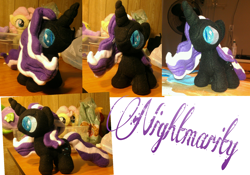 Size: 2048x1436 | Tagged: safe, artist:sew_adorkable, character:nightmare rarity, character:rarity, custom, cute, filly, foal, irl, nightmare raribetes, photo, plushie, raribetes, toy