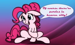 Size: 1280x768 | Tagged: safe, artist:arthur9078, artist:heir-of-rick, character:pinkie pie, crying, cute, dialogue, diapinkes, female, solo, tears of joy