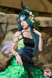Size: 480x716 | Tagged: safe, artist:kyuu-vixen-cosplay, character:queen chrysalis, species:human, antagonist, cameraninjas, cosplay, irl, irl human, photo, photography, running of the leaves