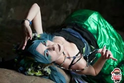 Size: 480x320 | Tagged: source needed, safe, artist:kyuu-vixen-cosplay, character:queen chrysalis, species:human, antagonist, clothing, convention, cosplay, costume, irl, irl human, photo, running of the leaves, solo