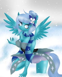 Size: 2550x3181 | Tagged: safe, artist:louderspeakers, oc, oc only, oc:winter, species:anthro, snow, snowfall, solo