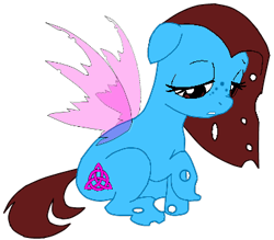 Size: 377x331 | Tagged: safe, artist:kitsamoon, oc, oc only, species:changeling, blue changeling, witch
