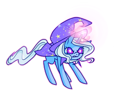 Size: 900x700 | Tagged: safe, artist:tearzah, character:trixie, species:pony, species:unicorn, angry, cape, clothing, female, hat, magic, mare, simple background, solo, transparent background, trixie's cape, trixie's hat