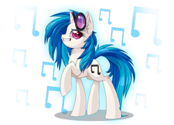Size: 1503x1082 | Tagged: safe, artist:pauuhanthothecat, character:dj pon-3, character:vinyl scratch, species:pony, species:unicorn, chest fluff, cute, cutie mark, ear fluff, female, hooves, horn, leg fluff, mare, smiling, solo, sunglasses, teeth