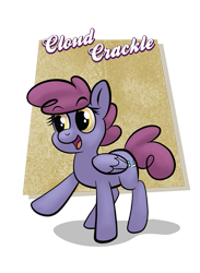 Size: 545x743 | Tagged: safe, artist:1trick, artist:lunarshinestore, oc, oc only, oc:cloud crackle, species:pegasus, species:pony, cute, female, folded wings, happy, horse party, looking sideways, mare, ocbetes, raised hoof, simple background, smiling, solo, standing, transparent background, wings