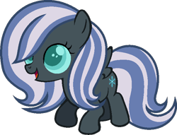 Size: 649x497 | Tagged: safe, artist:archerinblue, oc, oc only, oc:nightdrop, parent:oc:nyx, parent:oc:snowdrop, parents:oc x oc, parents:snownyx, cutie mark, happy, magical lesbian spawn, offspring, simple background, transparent background