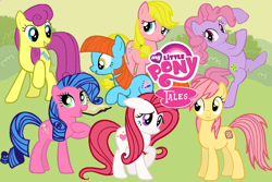Size: 1200x800 | Tagged: safe, artist:aquaticneon, character:bon bon (g1), character:bright eyes, character:clover (g1), character:melody, character:patch (g1), character:starlight (g1), character:sweetheart, g1, my little pony tales, g1 to g4, generation leap
