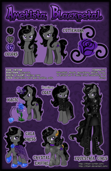 Size: 1300x2005 | Tagged: safe, artist:lifyen, oc, oc only, oc:ametista blackpetal, ponysona, species:pony, species:unicorn, my little pony:equestria girls, black, clothing, coat, curly hair, equestria girls-ified, female, gray, mare, ponied up, purple, reference sheet, rose, solo