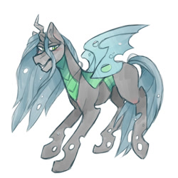 Size: 800x800 | Tagged: dead source, safe, artist:sheeppiss, character:queen chrysalis, species:changeling, changeling queen, female, simple background, solo